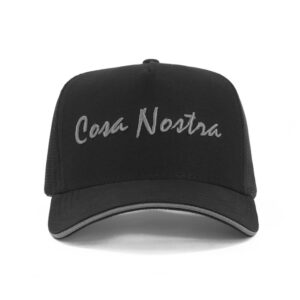 Boné trucker com aba sanduíche de brim e tela - Imagem