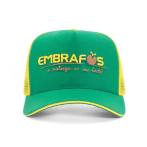 Boné trucker verde a amarelo promocional - Imagem